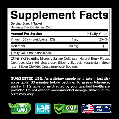 Melatonin 20mg - 240 Fast Dissolve 240 Count 2)