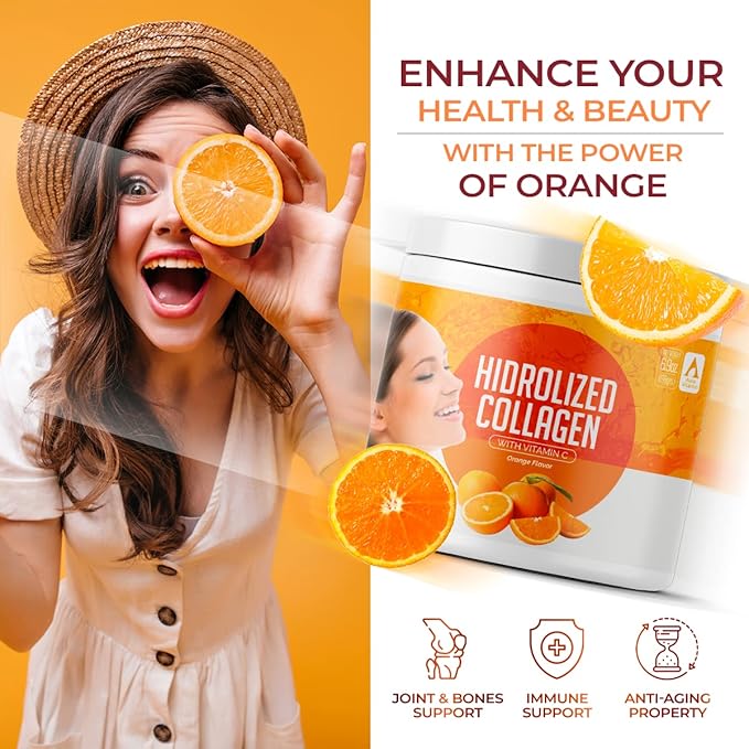 Hydrolyzed Collagen Powder Supplement 200gr (Orange)