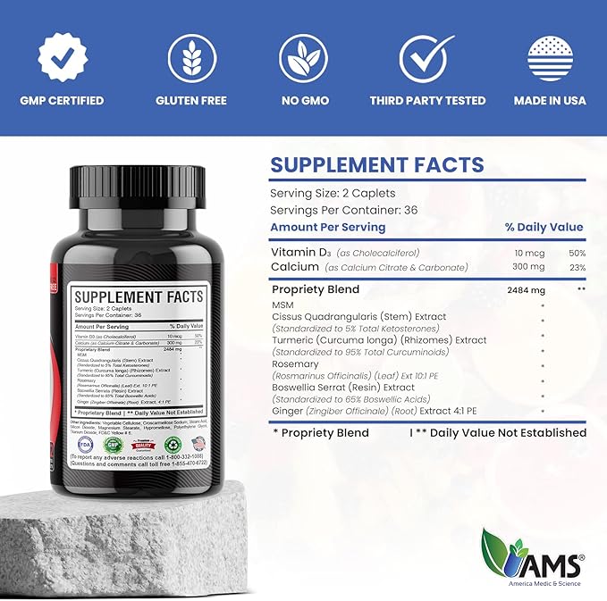 America Medic & Science Osteo Free (72 caplets) D3, &
