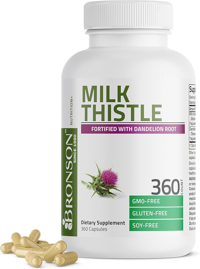 Bronson Milk Thistle Silymarin Marianum & 360 Capsules