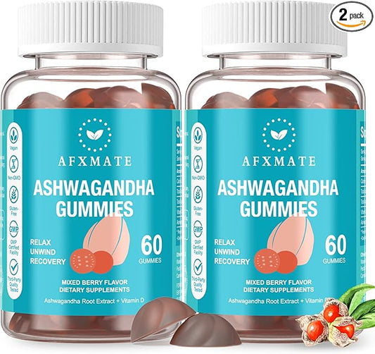 AFXMATE Ashwagandha Gummies & Vitamin D 120 Count