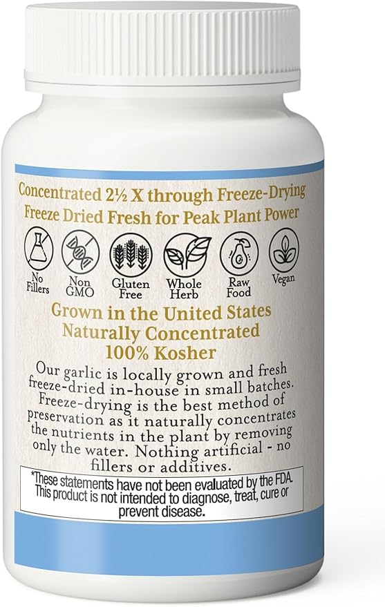 Eclectic Institute Raw Freeze-Dried Non-GMO Garlic Capsules 120 CT