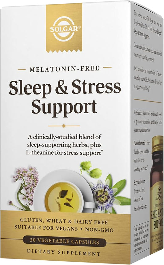 Solgar Sleep & Stress Support, Vegetable 15 Servings, 30 Count