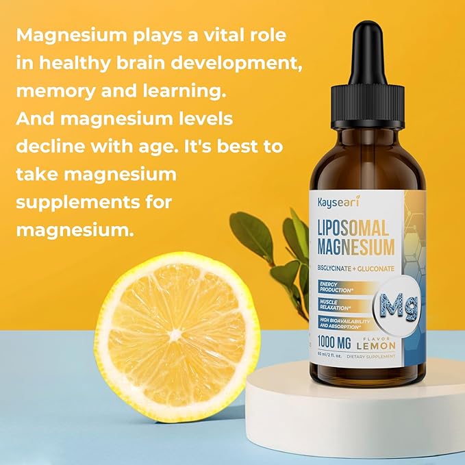 High Strength Liposomal Magnesium Drops, Easily 60ML Lemon