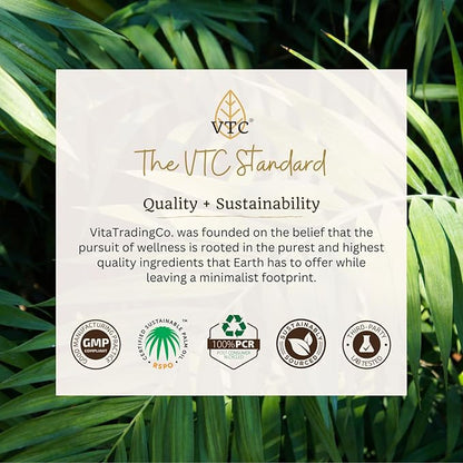 VitaTradingCo. 100% Pure C8 MCT Oil | 3X Distilled Caprylic Acid | Healthy Fat for Clean Energy | Sustainably Sourced | Non-GMO, Paleo, Keto | 128oz, 256 Servings (Unflavored)