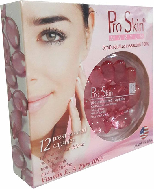 Pro Skin Pre-Measured Capsules, Vitamin E, 100% (12 (12 Pre-Measured