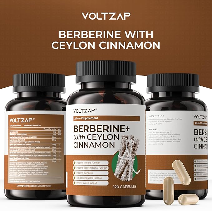 Berberine Supplement with Ceylon Cinnamon 1500mg: 5X with