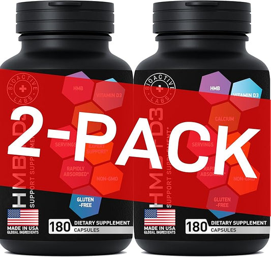HMB and Vitamin D3 Supplement 1,000 MG D3 and 180 Days, 360 Capsules