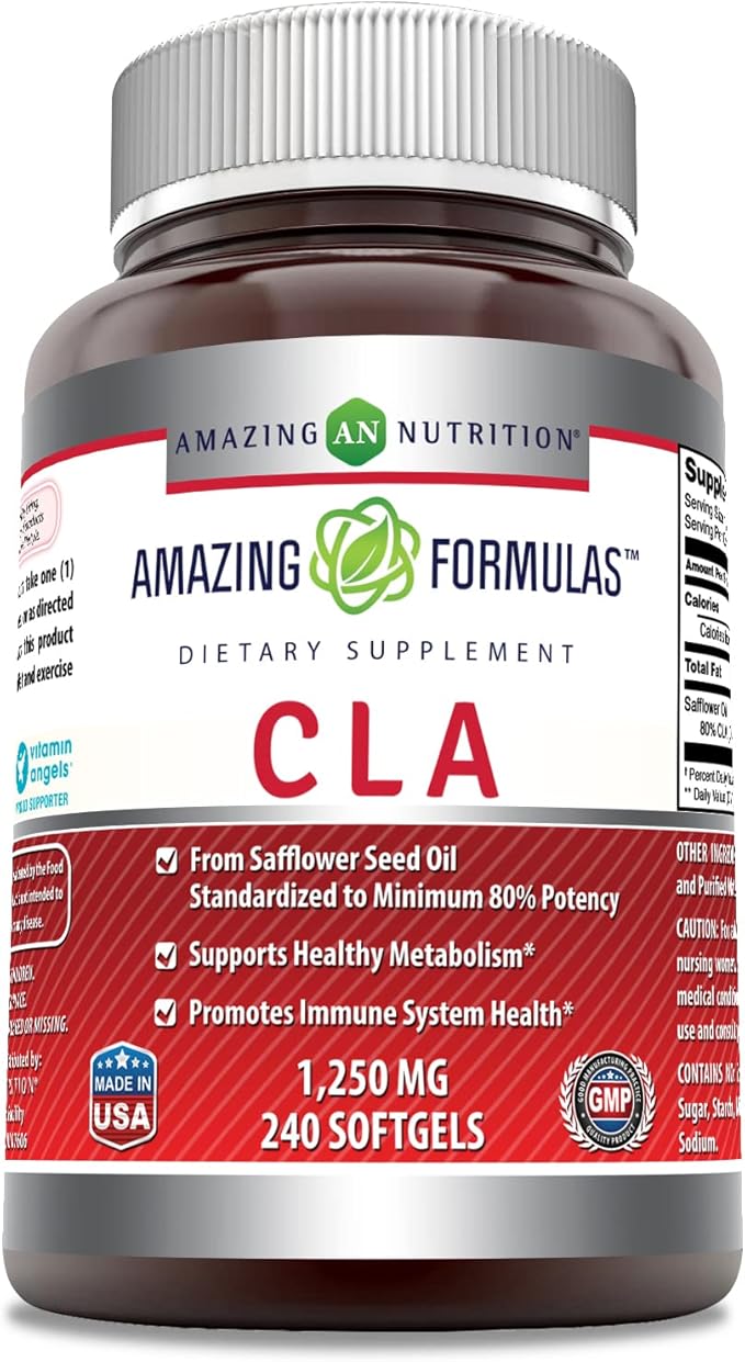 Amazing Formulas CLA | Conjugated Linoleic Acid Supplement | 1250 Mg | Softgels | Non-GMO | Gluten-Free | Made in USA (240 Count)