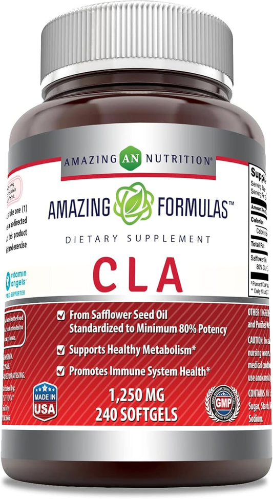 Amazing Formulas CLA | Conjugated Linoleic Acid Supplement | 1250 Mg | Softgels | Non-GMO | Gluten-Free | Made in USA (240 Count)