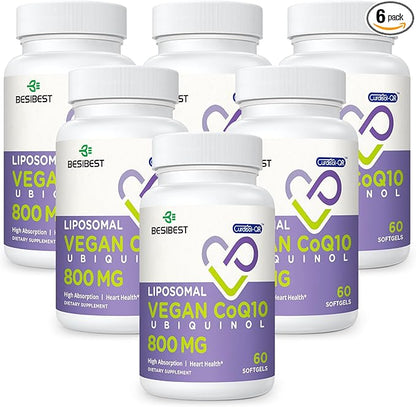 Liposomal Ubiquinol CoQ10 800 MG Softgel, CoQ10 Ubiquinol Q10 800mg, 800mg, Powerful 360 Vegan