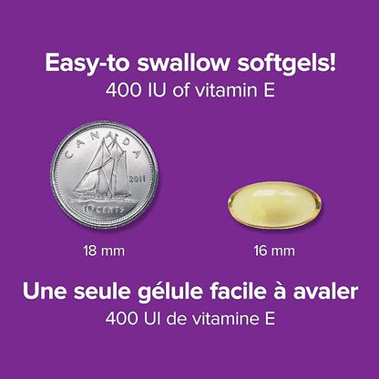 Webber Naturals Vitamin E Natural Source 400 IU-120 IU-120 Softgels
