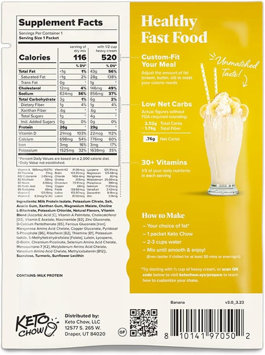 KETO CHOW BANANA - 1 MEAL PACK