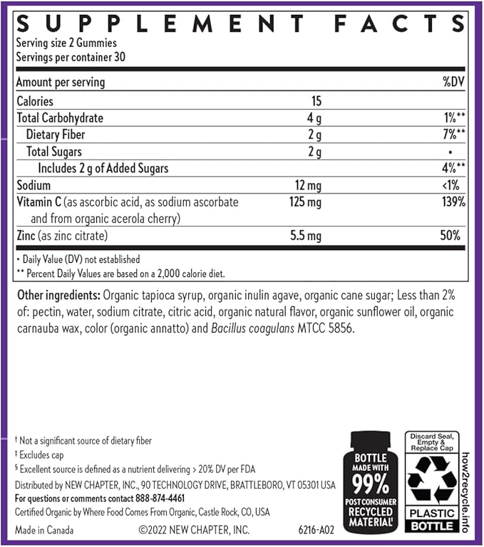 New Chapter Vitamin C+ Gummies – 40% Less 60ct