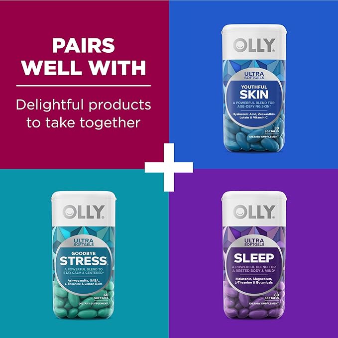 OLLY Ultra Women's Multi Softgels, Overall Omega-3s, Iron, B12, Daily 30 Day 60 Count