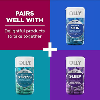 OLLY Ultra Women's Multi Softgels, Overall Omega-3s, Iron, B12, Daily 30 Day 60 Count