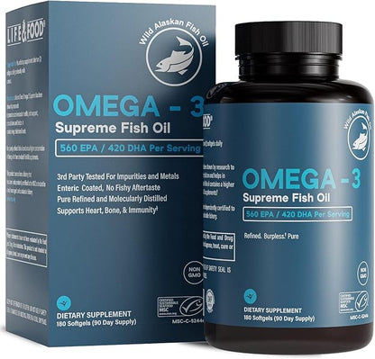 Omega-3 Supreme 1400 mg Wild Alaskan (3 Mo Supply,180 Softgels)