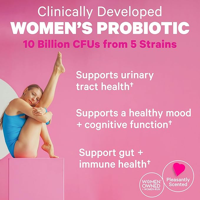 Pink Stork Women's Probiotics for Vaginal Health 10 Billion 5 Strains 30 Capsules