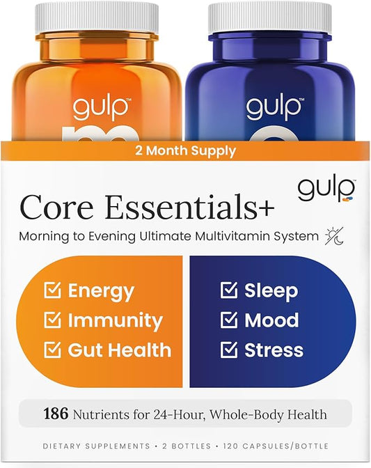 Gulp Core Essentials AM PM Multivitamin 3, Probiotics, 60 Servings, 2 Month