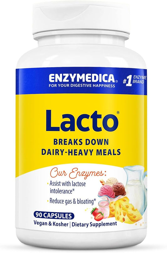 Enzymedica, Lacto, Digestive Enzymes for Complete 90 Count