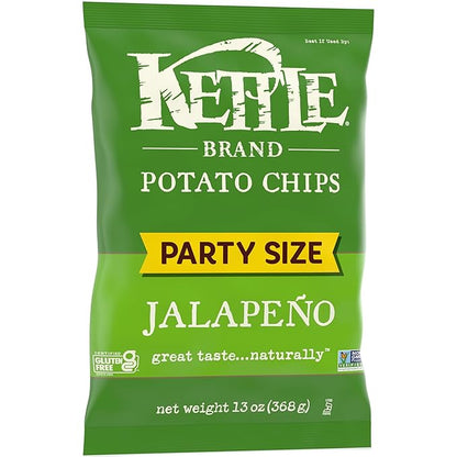 Kettle Brand Potato Chips, Jalapeno Kettle Chips, Party Size, 13 Oz