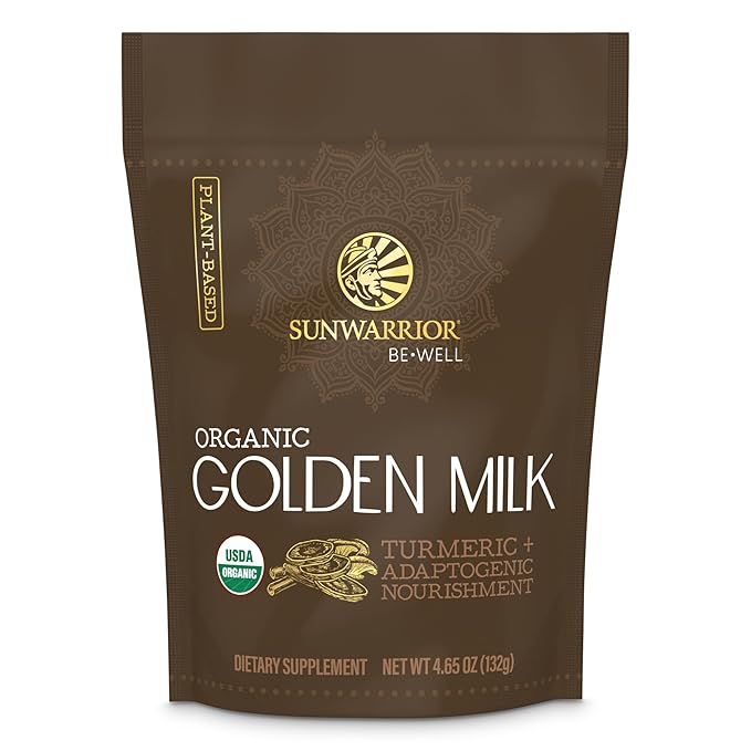 Organic Golden Milk Powder Ashwaghanda Turmeric Curcumin 90g pouch (30 srv)