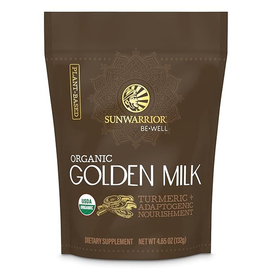 Organic Golden Milk Powder Ashwaghanda Turmeric Curcumin 90g pouch (30 srv)