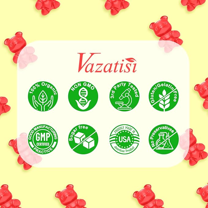 Calcium Magnesium Zinc Gummies with Vitamin D3 & B12, Sugar