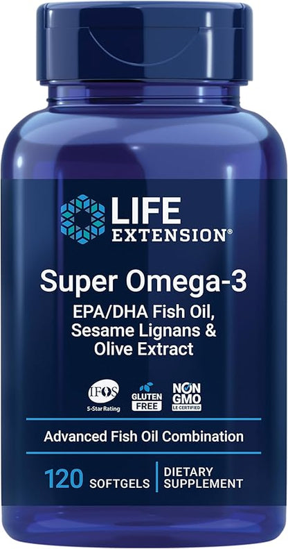Super Omega-3 EPA/DHA Fish Oil, Sesame 120 Softgels