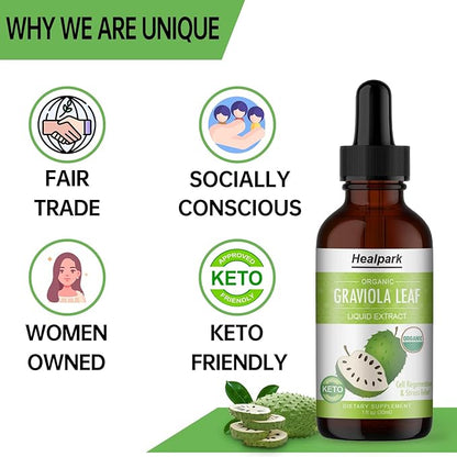 Healpark 2 Pack Graviola Leaf Extract, 98% Absorption 2 Pack 2 Fl