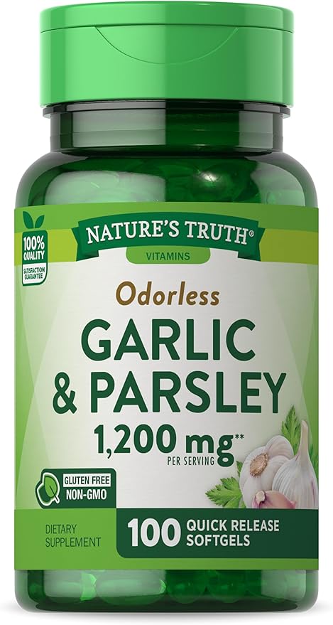 Nature's Truth Odorless Garlic and Parsley 1200mg | 100 Softgel