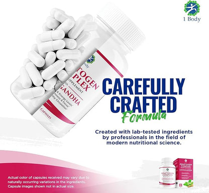 1 Body Ashwagandha Complex Supplement 60 Vegan