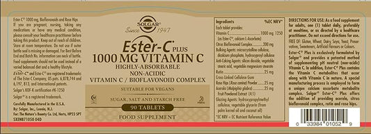 Solgar Ester-C Plus 1000 mg Vitamin 90 Tablets 90 Servings