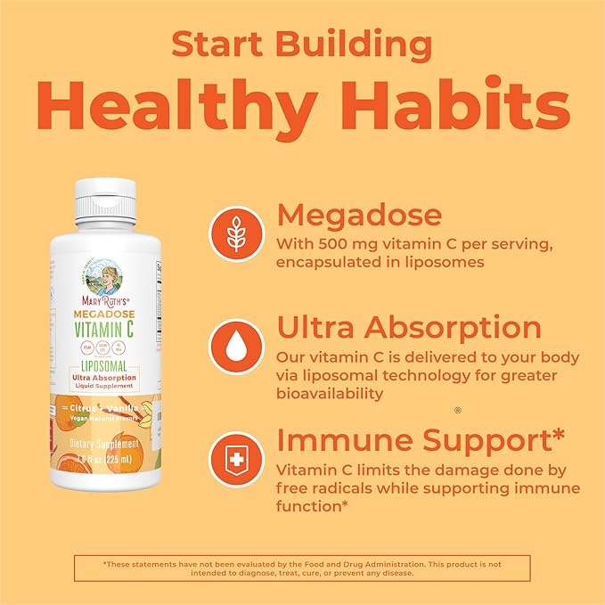 Liposomal Vitamin C by MaryRuth's 500mg | 30 Servings