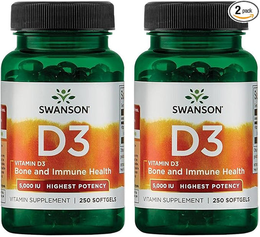Swanson Vitamin D3 (250 Softgels) 2 Pack