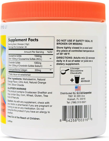 Glucosamine & Chondroitin 1500mg-1200mg with Collagen, (30.5 Oz/Pack 1)