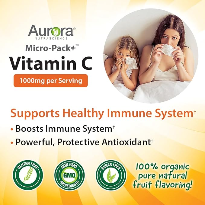 Aurora Nutrascience, Micro-Pack Liposomal Vitamin C, 1,000 mg 95% Higher