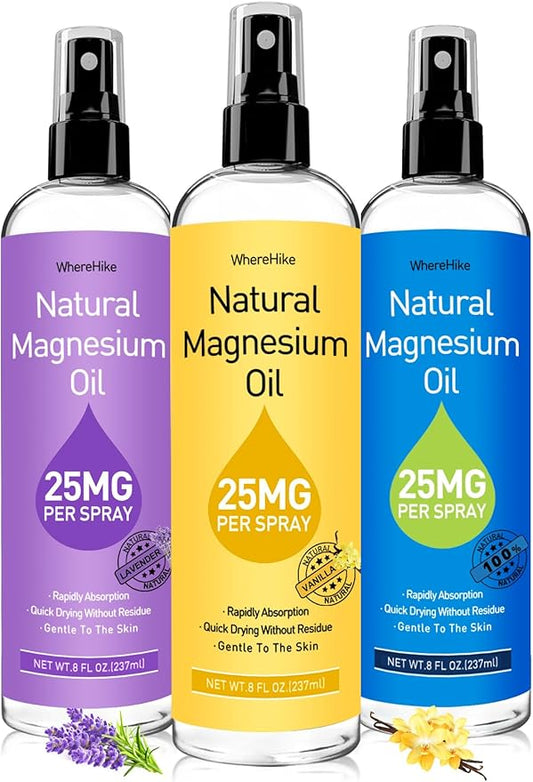 Pure Magnesium Oil Spray for Feet,Ideal Gift for Sleep & Muscle Relaxation,Better Sleep,Rapid Absorption,Quick Drying Without Residue-Vanilla