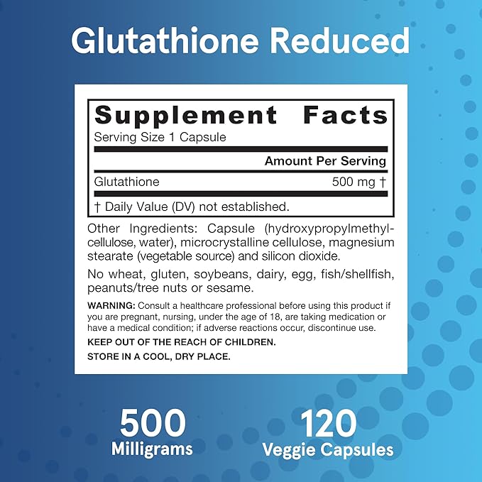 Jarrow Formulas Glutathione Reduced 500 mg 120 Veggie