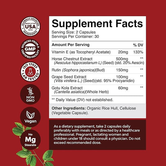Vein Support Supplements Leg and Veins (2 Month)