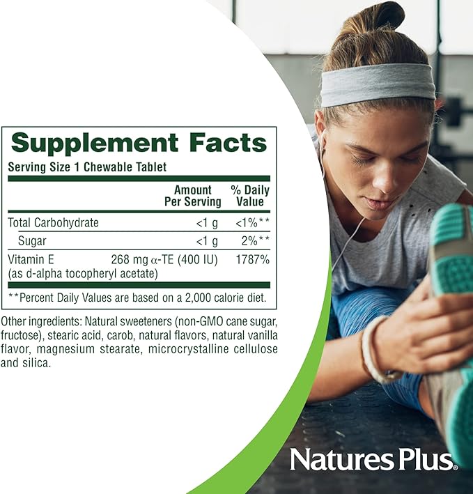 NaturesPlus Vitamin E Chewable 400 iu, 90 Vegetarian 90 Servings