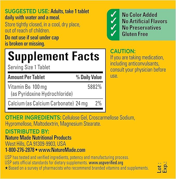 Nature Made Vitamin B-6 100 mg 100 ea 4)