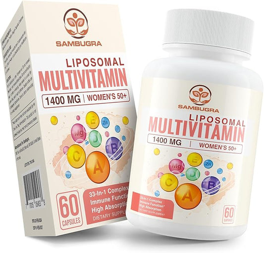 Liposomal Multivitamin for Women 50+ 33 Ingredients, CoQ10, Vitamins 33-in-1 Multivitamin (60 Capsules)