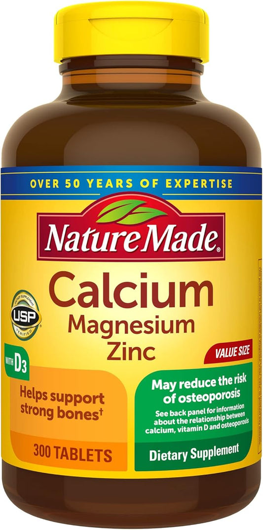 Nature Made Calcium Magnesium Zinc D3, Dietary 300 Tablets
