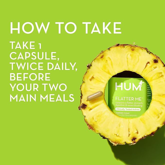 HUM Flatter Me Supplement for Daily Bloating 18 Full (90-Day Supply)