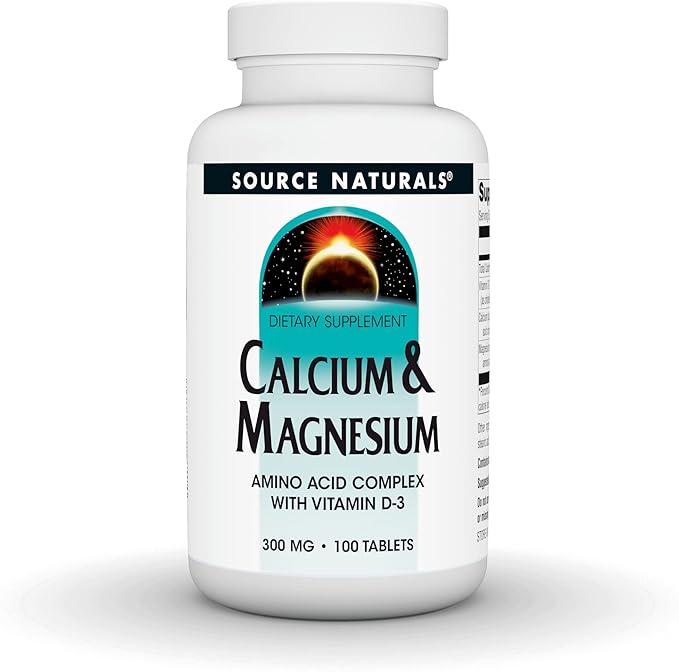 Source Naturals Calcium & Magnesium, Amino D-3, 300 300 MG 100 Tablets