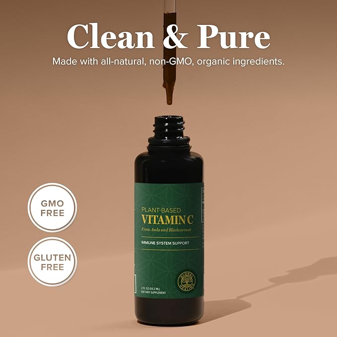 Global Healing Center USDA Organic Vitamin 180mg, Liquid (2 Oz)