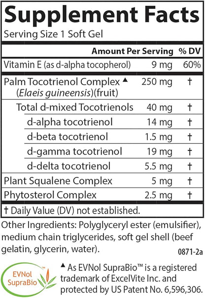 Carlson - Tocomin SupraBio, Bio-enhanced Tocotrienol 60 soft