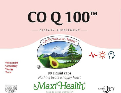 Maxi Health CO Q10 100mg Q10 Supplement 90 Liquid