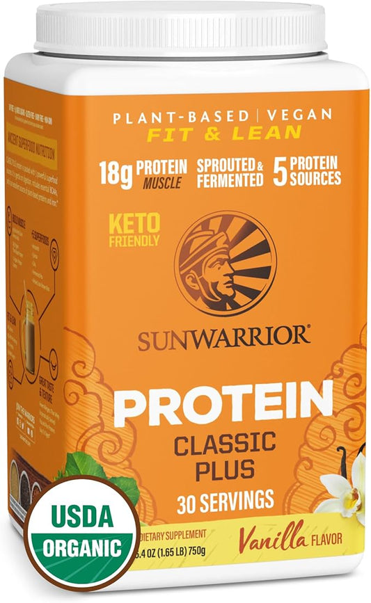Sunwarrior Vegan Organic Protein Powder Plant-based 5 Superfood 30 Servings